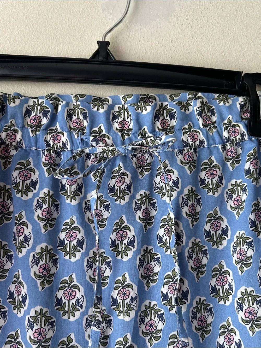 J. Crew Tiered Maxi Skirt Block Print Floral 100% Cotton Cottagecore Blue 3X - Picture 6 of 11